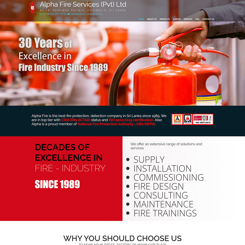 Alpha Fire Services PLC - New website design and SEO