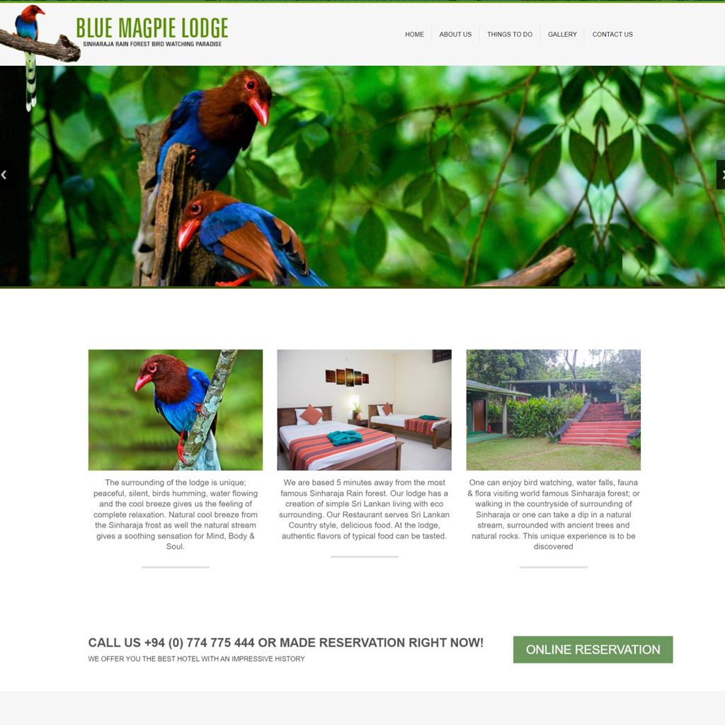 Bluemagpie Hotel, Hotel In Sinharaja Rain Forest Beach Sri lanka - New Website Design 