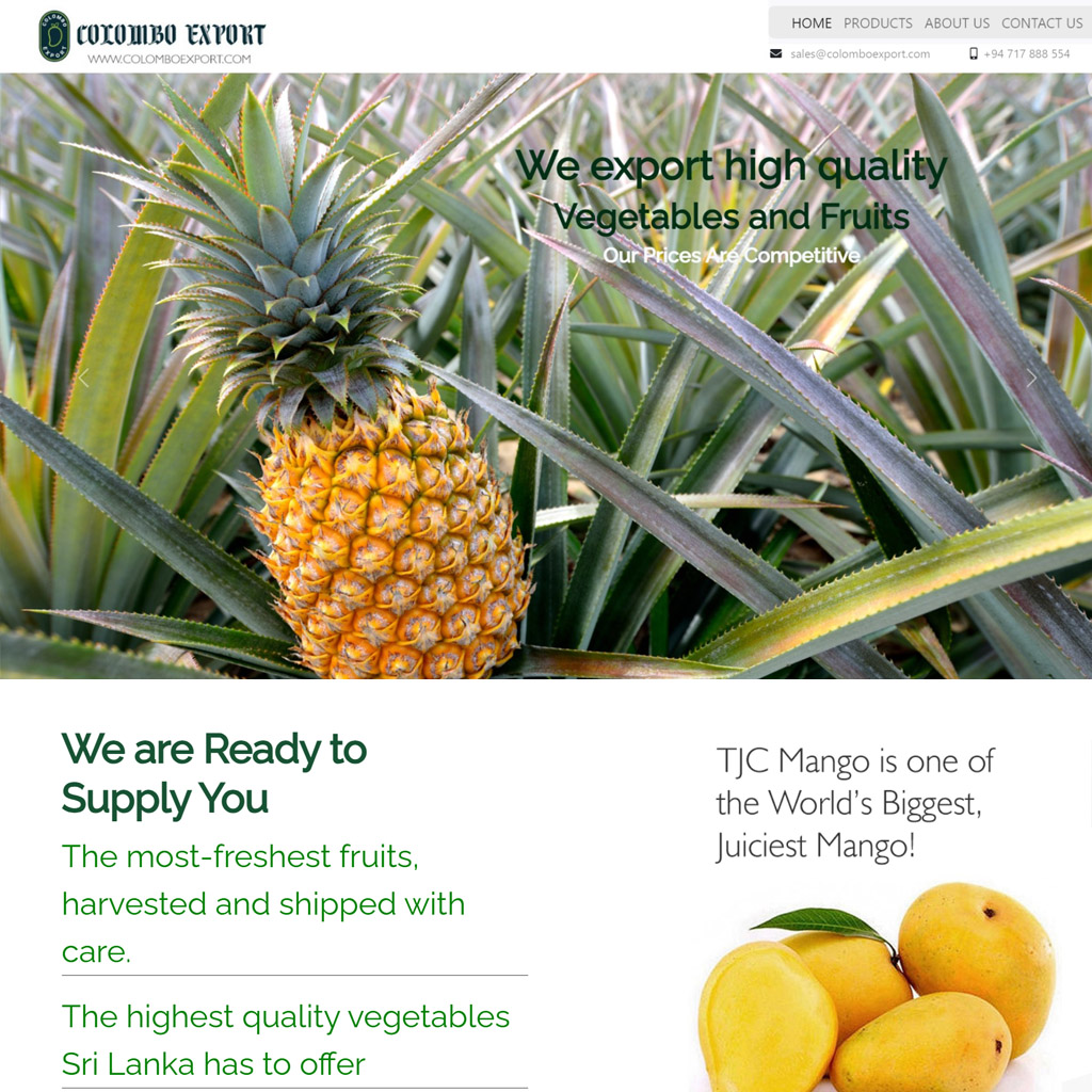 Colombo Export Fruit Export Company - New Website Design 