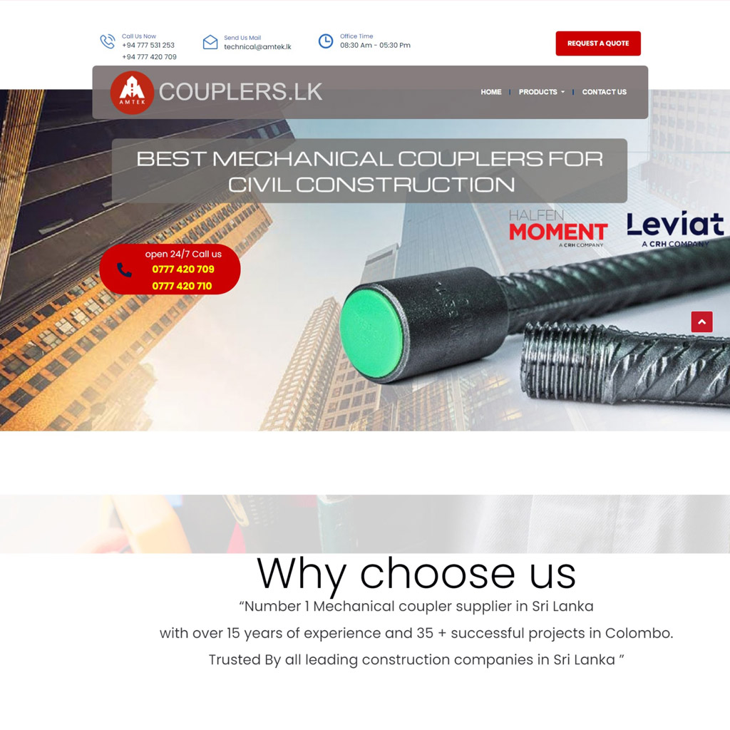 Mechanical Couplers Supplier Company - New Website Design 