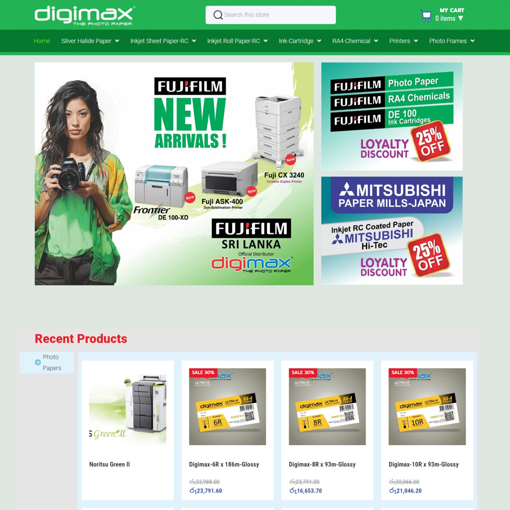 Digimax (Pvt) Ltd Photo Printing Paper Selling Company - New Website Design 