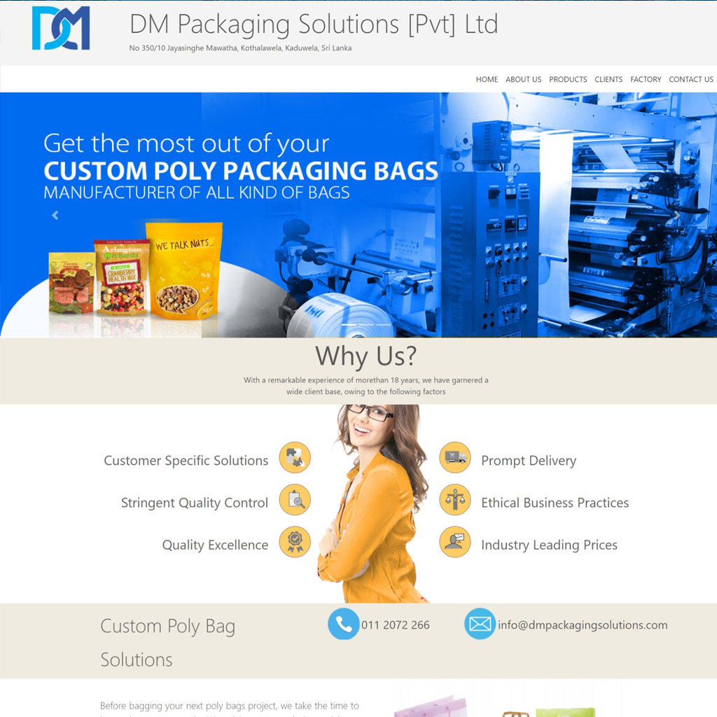 DM Packaging Solutions [Pvt] Ltd bag Printing Company - New Website Design