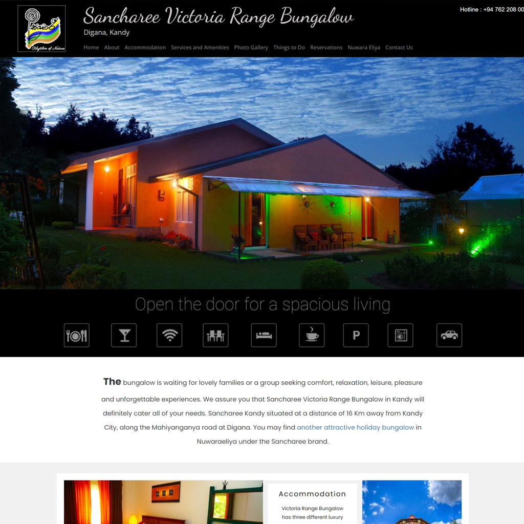 Sancharee Holiday Bungalow Kandy - New Website Design