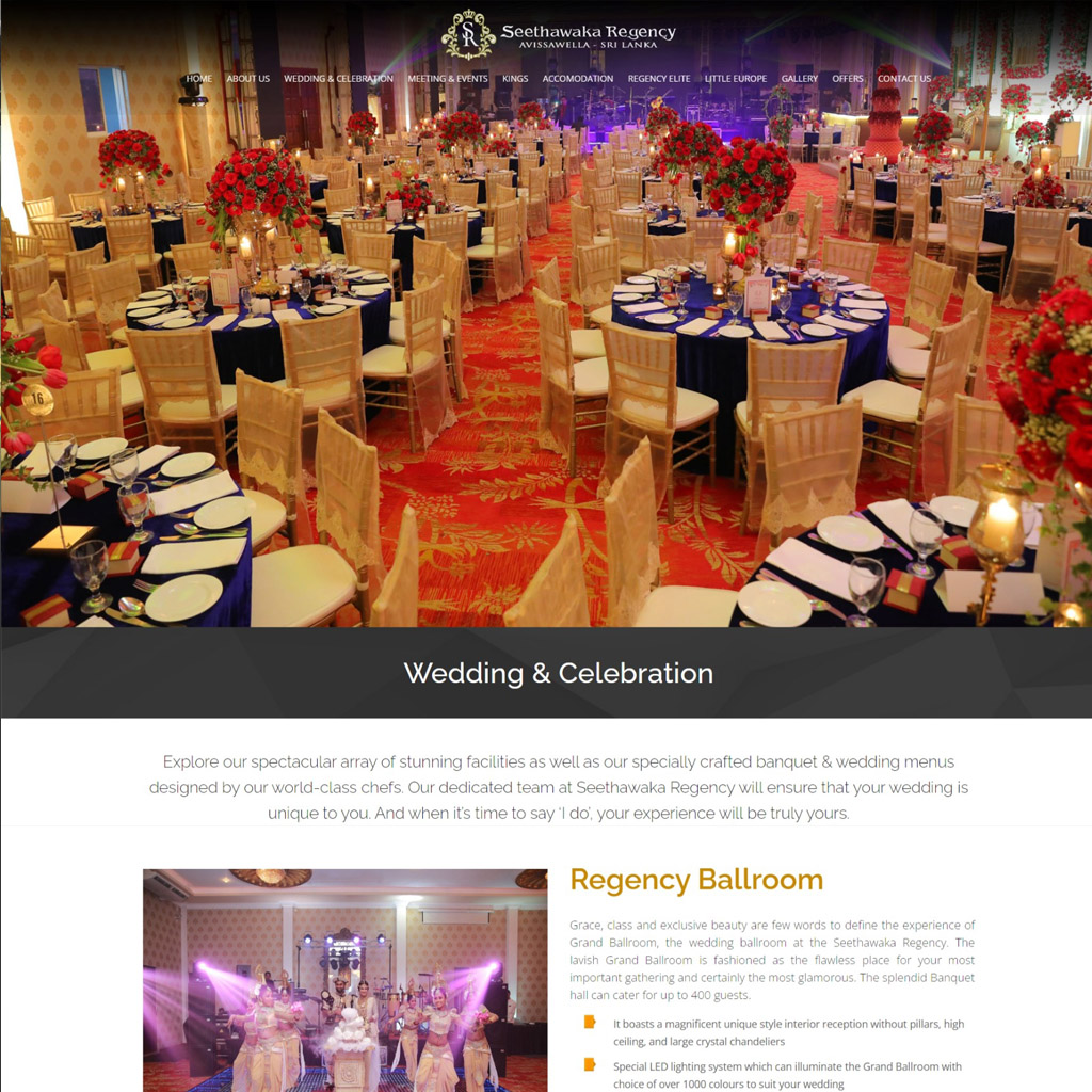 Seethawaka Regency Banquet hall and Accommodation provider- New Website Design 