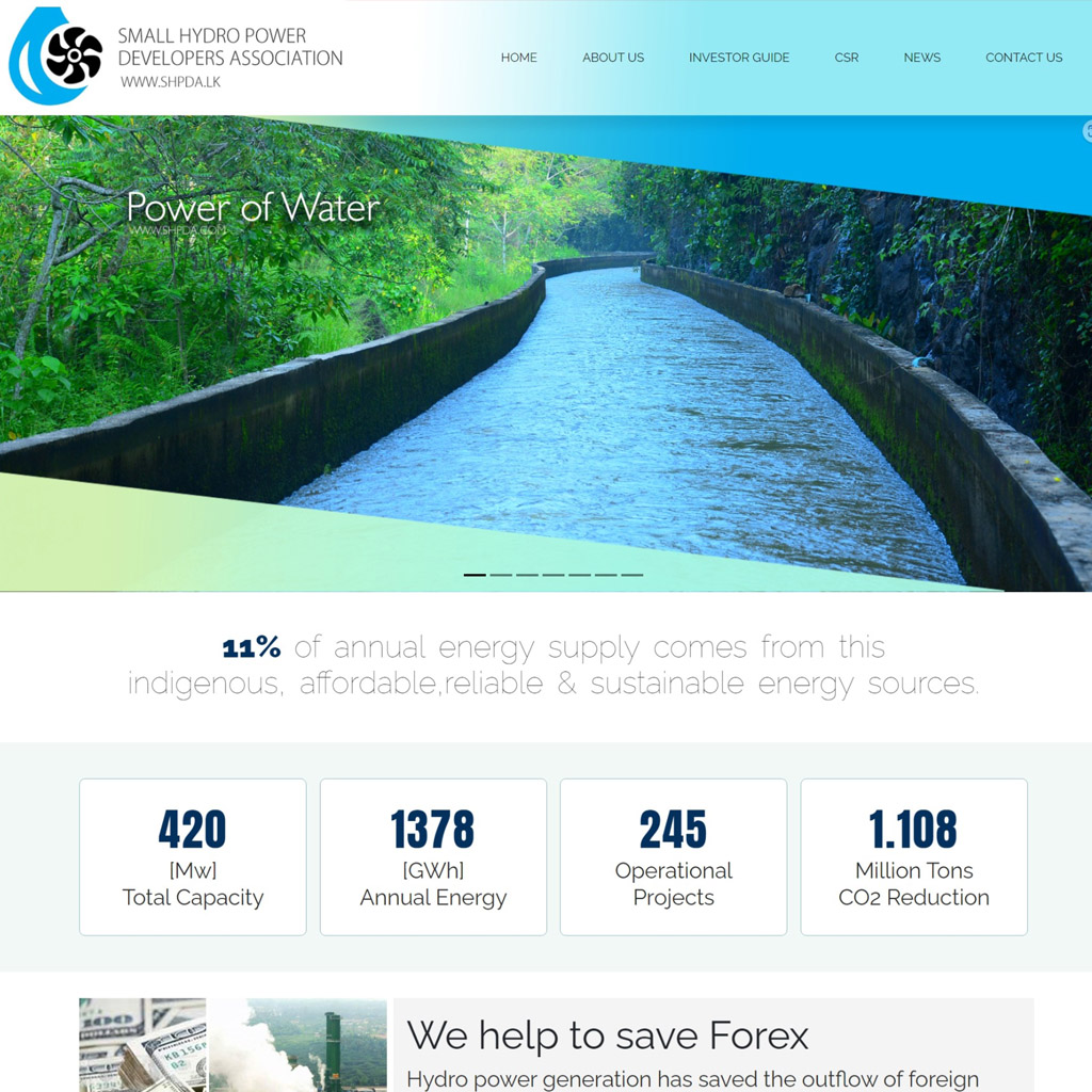 Mini Hydropower Developer Association Sri Lanka - New Website Design