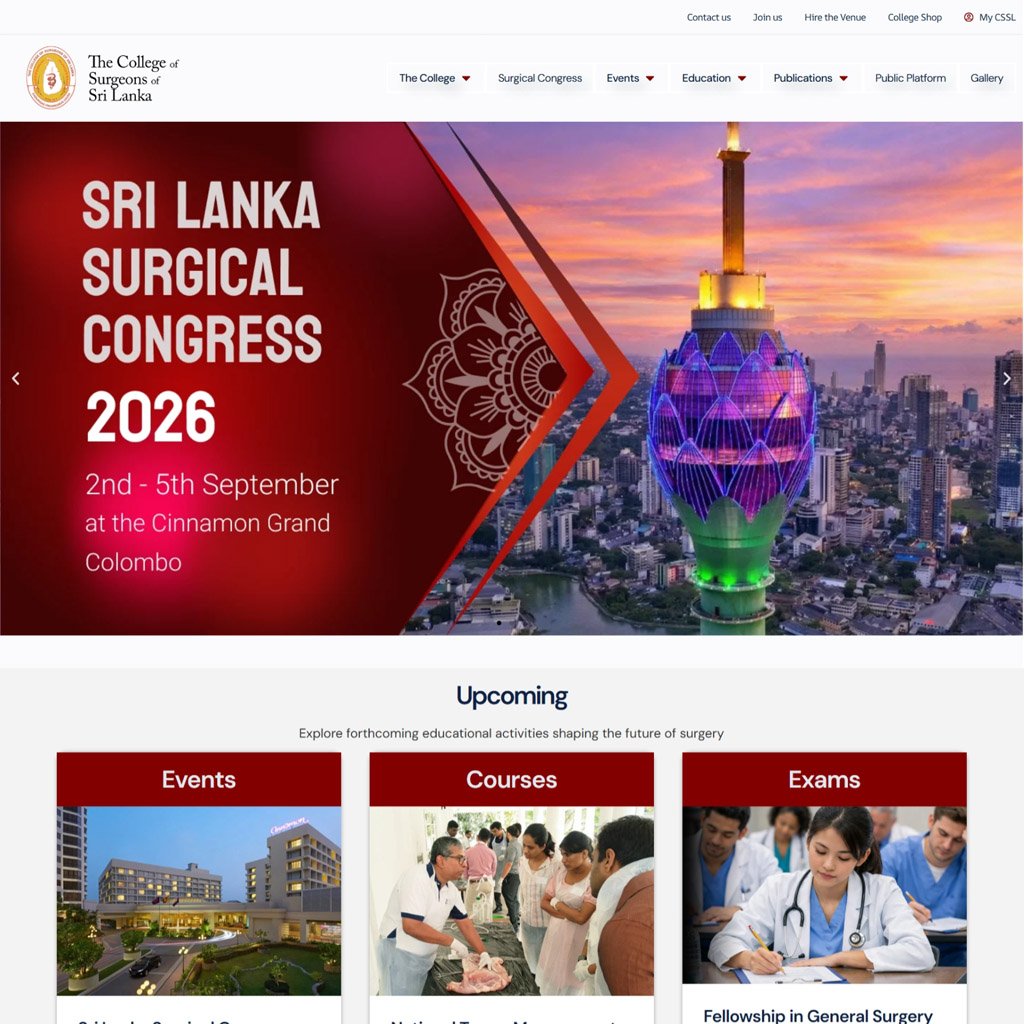 Surgeons.lk website design