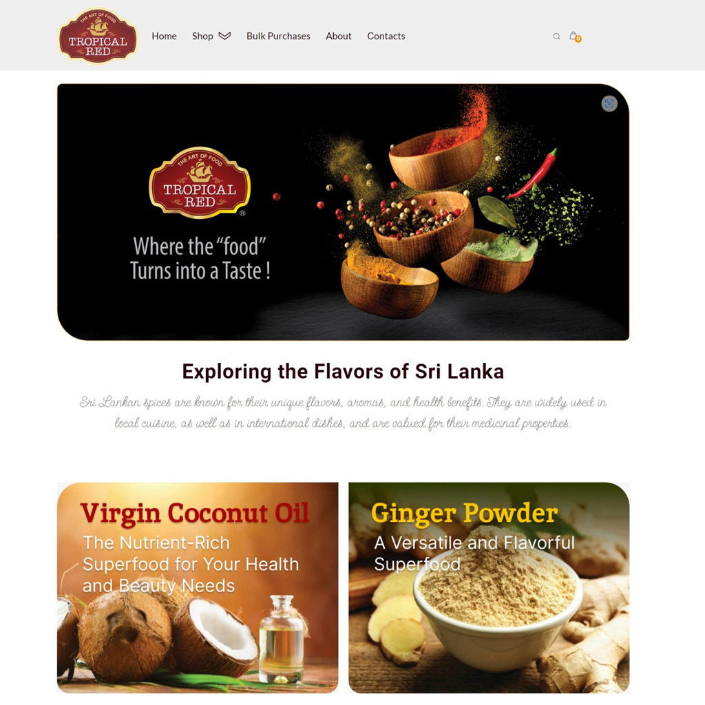 Spice Export Company - New Ecommerce website